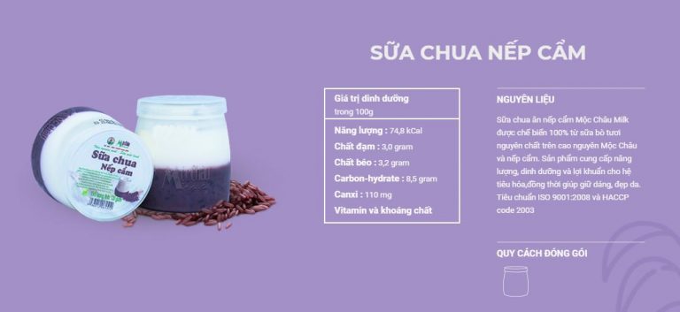 sữa chua nếp cẩm mộc châu