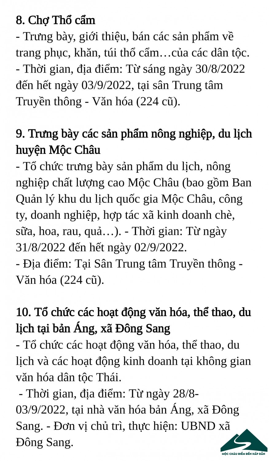 chương trình ngày hội các dân tộc mộc châu